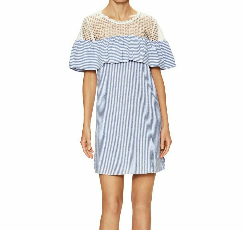 Nwot Firth lace ruffle stripe dress M 100%cotton